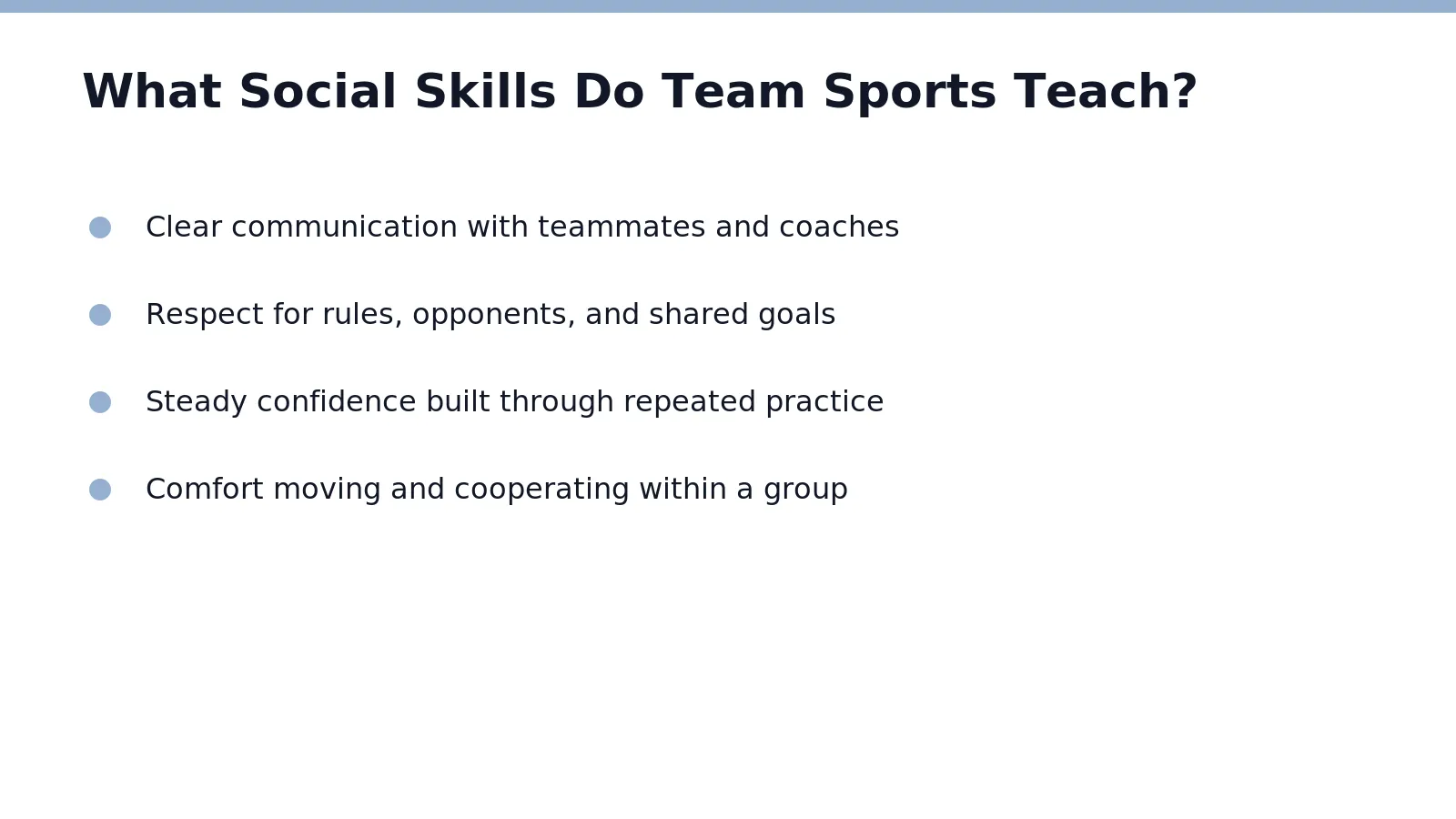 Team sports teach children confidence, communication, and respect for teammates and opponents alike. Kids