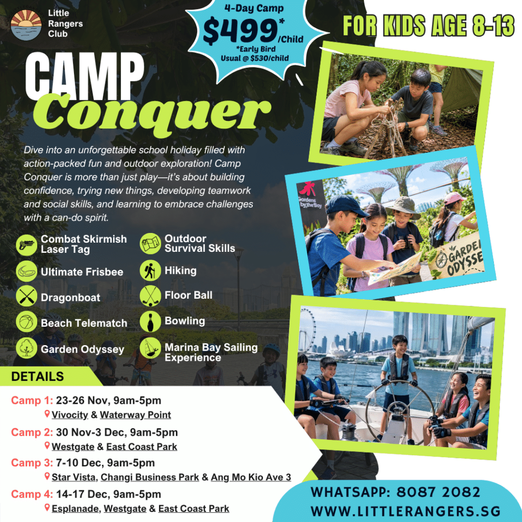Camp Conquer holiday camp for kids aged 8 to 13 in Singapore.
